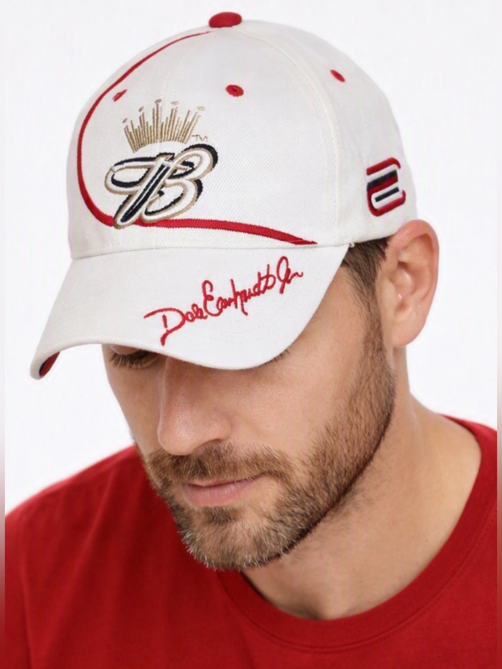 NASCAR Vintage Dale Earnhardt Jr. #8 Budweiser Baseball Cap in White Sz OS